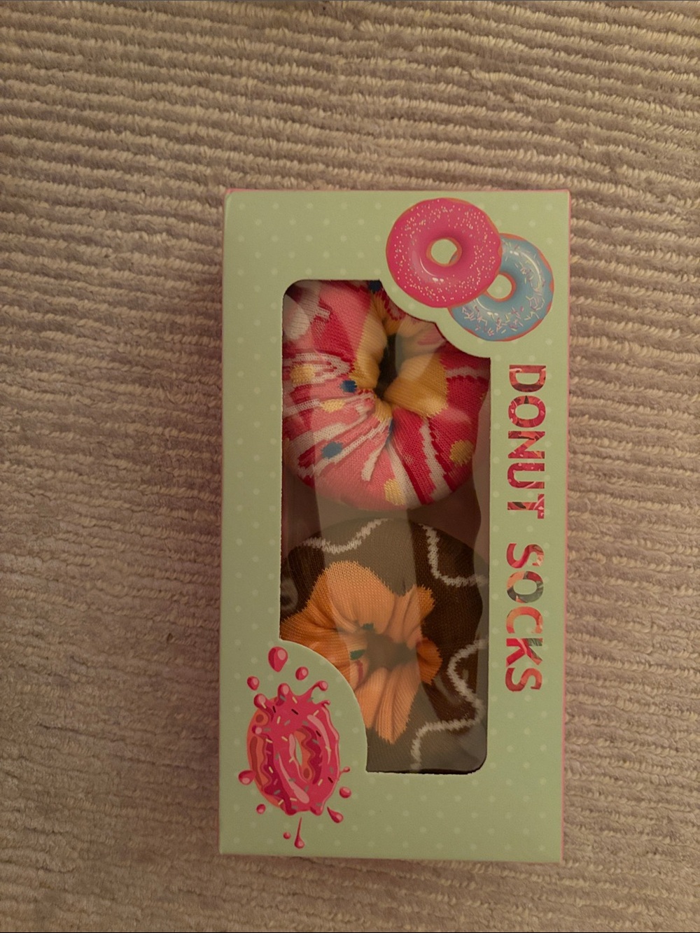 UNOPENED Donut Sock Gift Set - Pink & Brown
